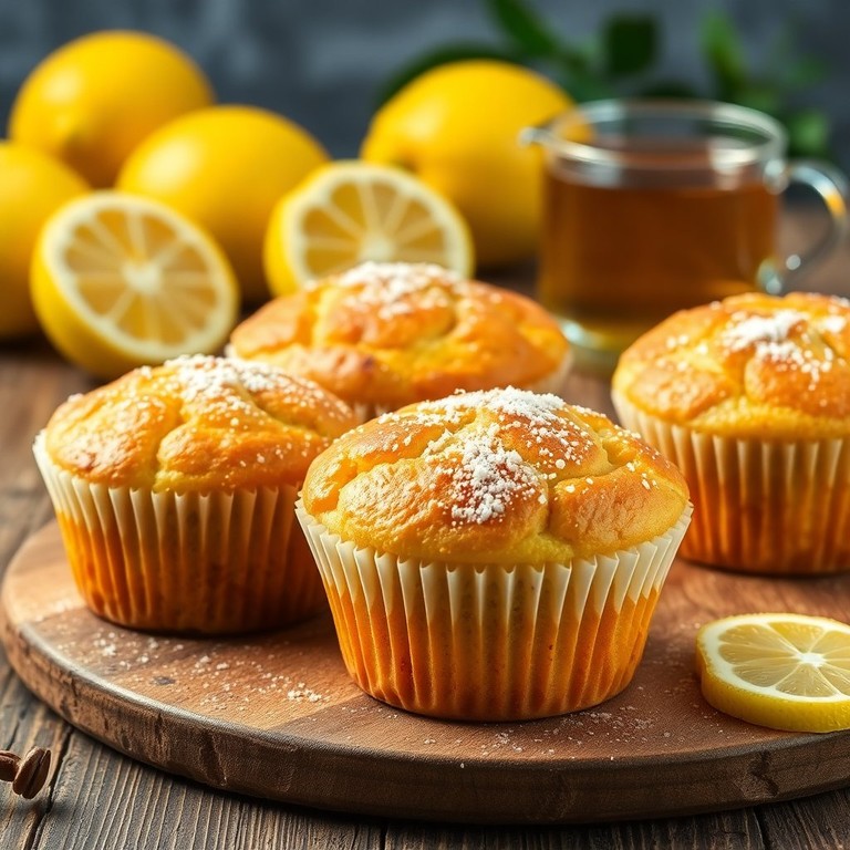 Muffins de Limão e Açúcar com Farinha de Trigo