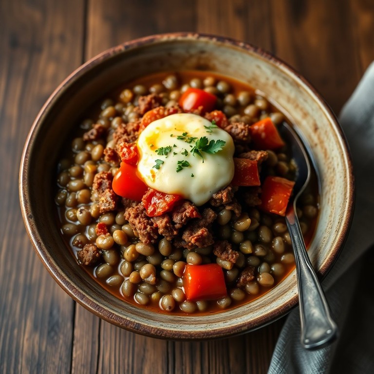 Bowl de Lentilles et Steak Haché Savoureux