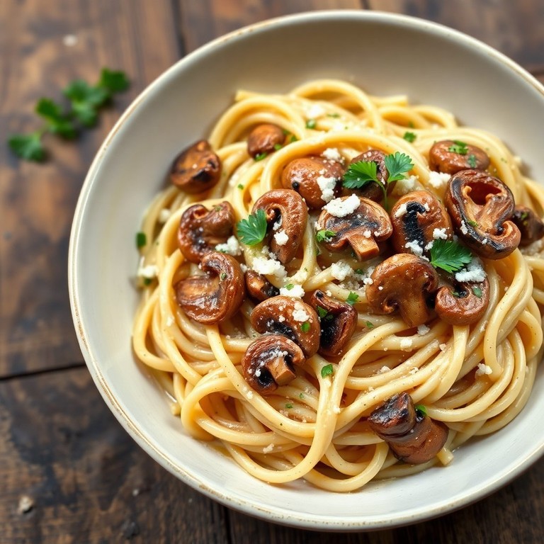 Macarrão Cremoso com Shitake e Shimeji