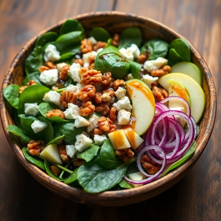 Ensalada de Espinacas con Queso de Cabra y Nueces Tostadas