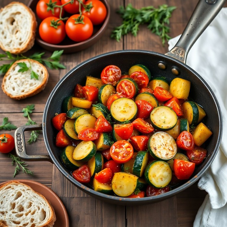 Poêlée de Courgettes et Tomates aux Herbes de Provence