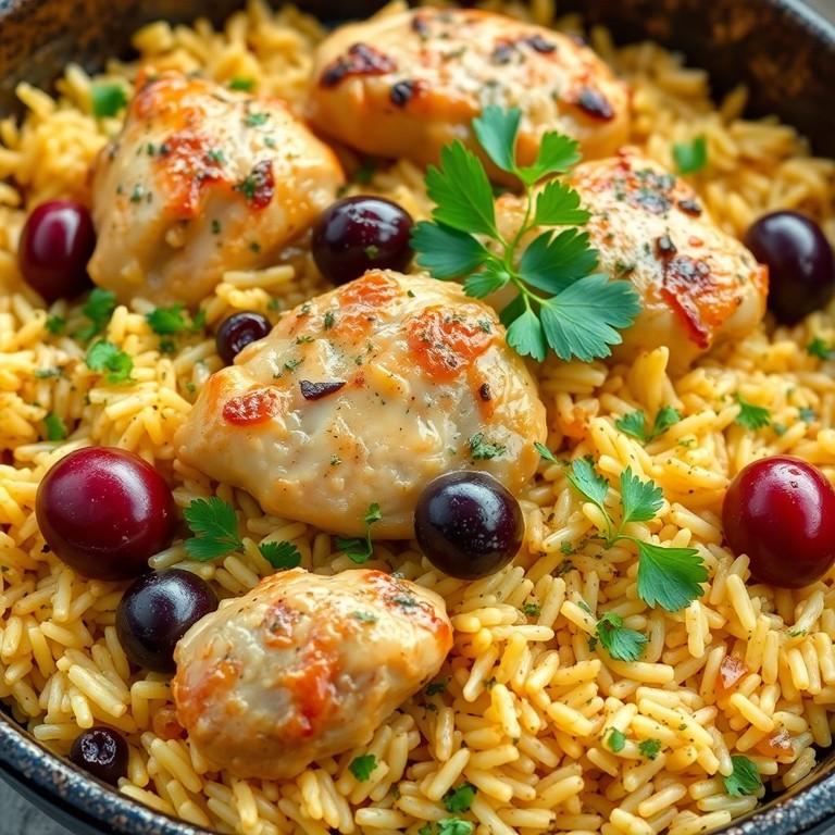 Mediterranean Chicken and Olive Rice Bake