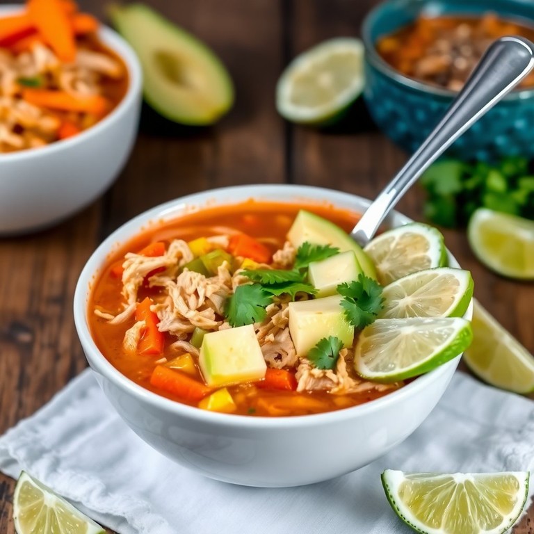 Caldo Tlalpeño Picante con Aguacate