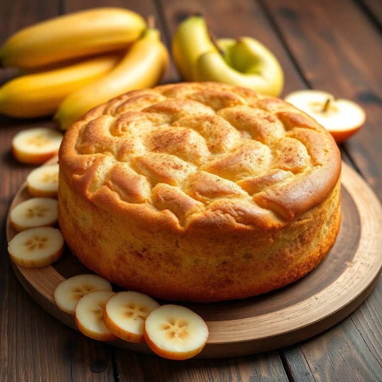 Bolo de Banana com Maçã e Canela
