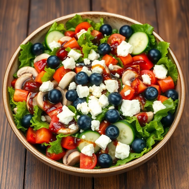Ensalada Mediterránea de Queso y Balsámico