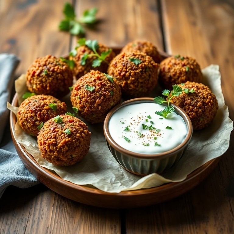 Falafel Crujiente con Salsa Tzatziki