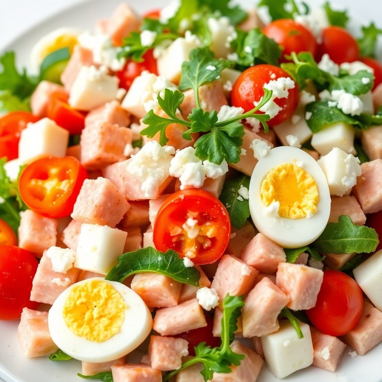 Proteinreicher Schinken-Ei-Salat