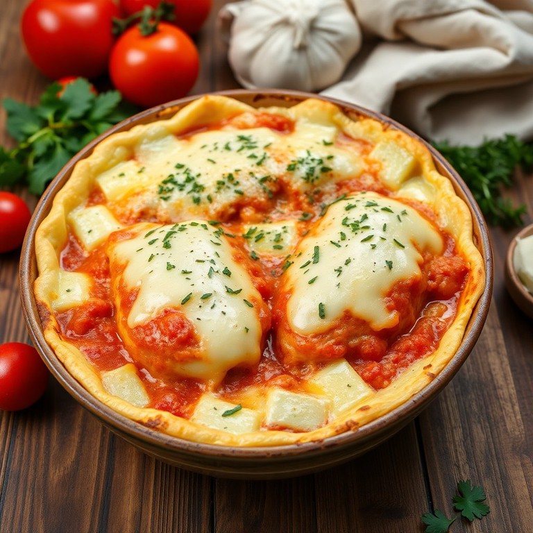Gratin de Poulet à la Tomate et Crème Fraîche