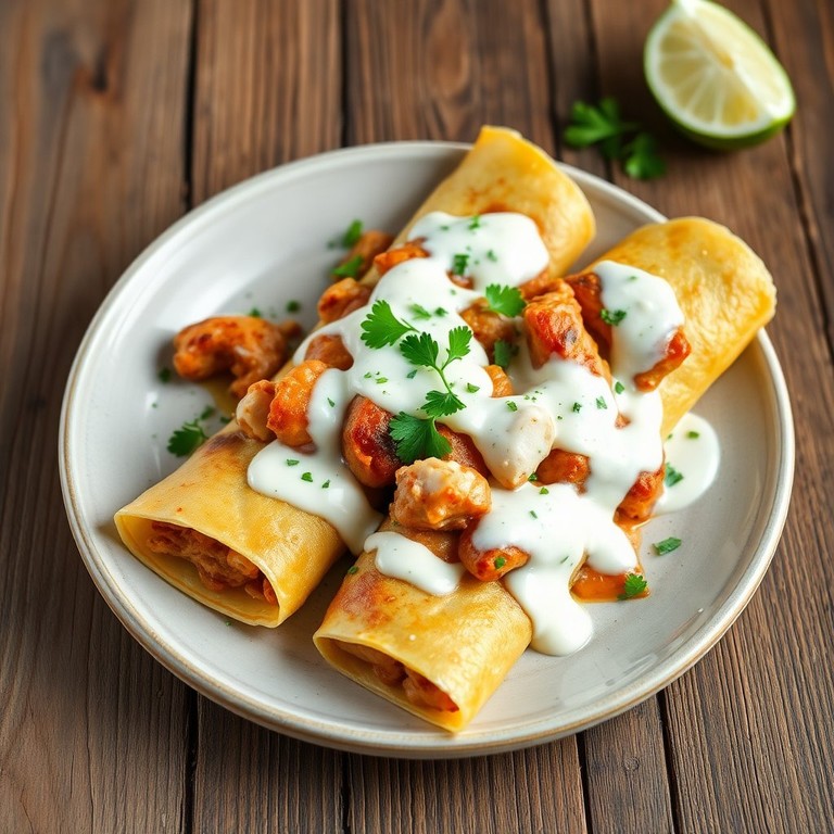 Crepe de Frango com Molho Branco