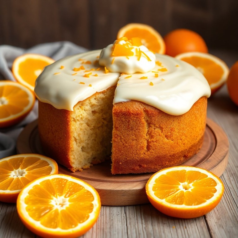 Bolo de Laranja Fit com Creme de Leite