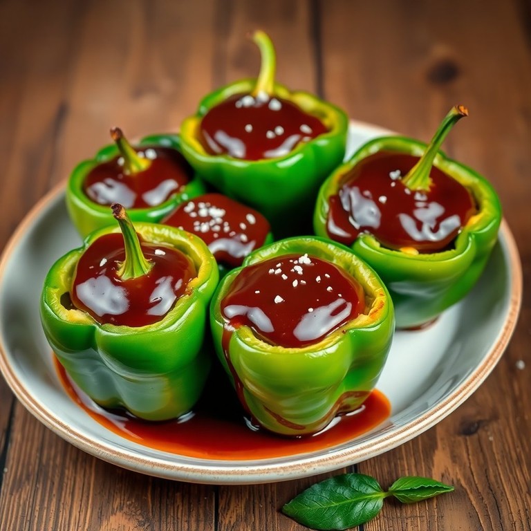 Pimentão Verde com Molho de Chocolate e Sal