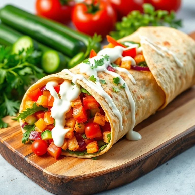 Wrap Méditerranéen au Yaourt Grec
