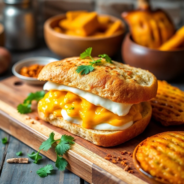 Spicy Egg Mayonnaise Sandwich with Indian Flair