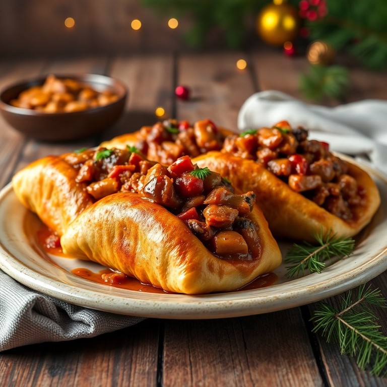 Alcapurrias Navideñas de Carne con Guiso de Res y Cerdo