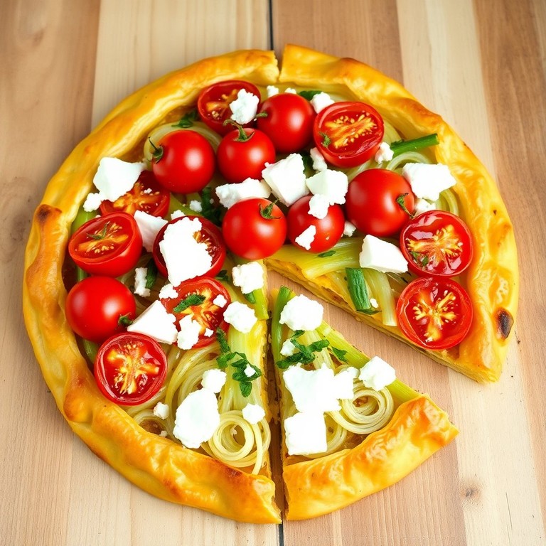 Tarte aux poireaux et tomates cerises rôties
