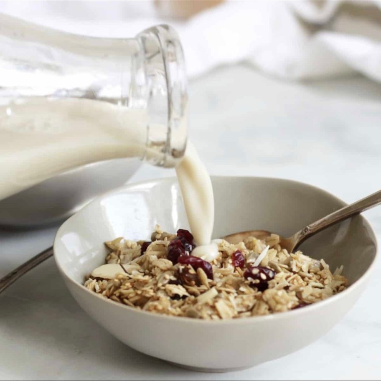 Granola with oat milk
