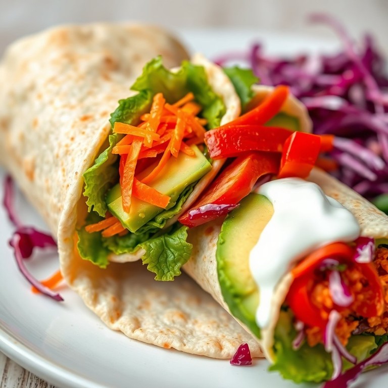 Wraps Végétariens à l'Avocat et aux Légumes Croquants