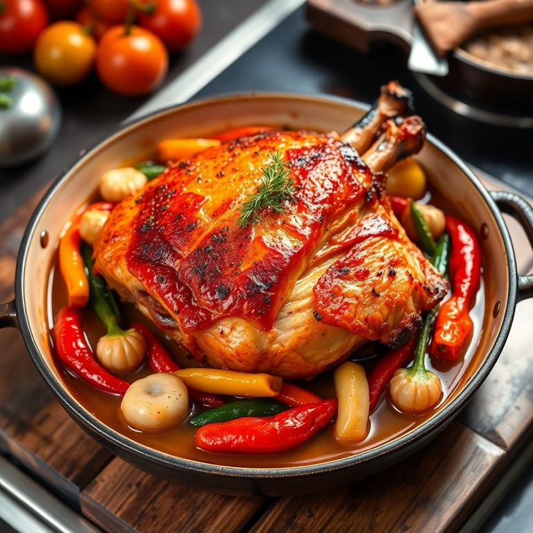 Cerdo al Horno con Verduras Asadas