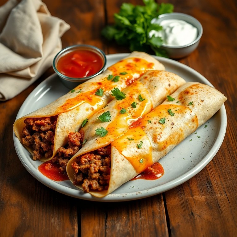 Cheesy Beef Tortilla Wraps