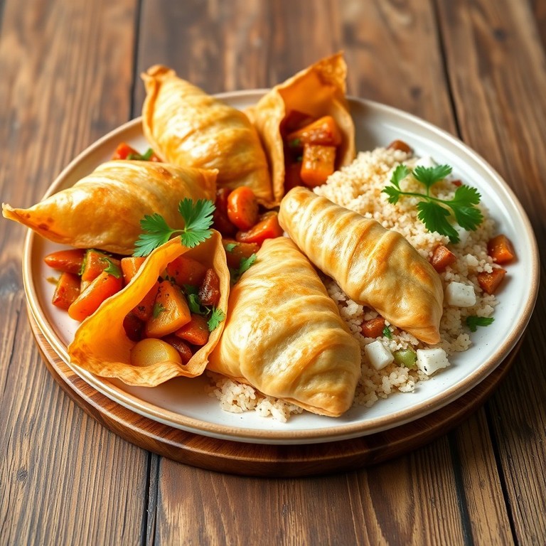 Riz Pilaf aux Légumes et Feuilles de Filo