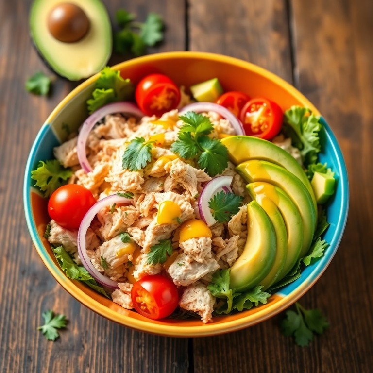 Ensalada de Pollo Desmechado con Aguacate y Limón