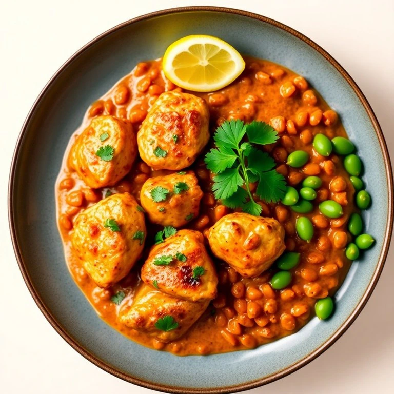 Poulet Sauté aux Lentilles, Édamame et Céleri