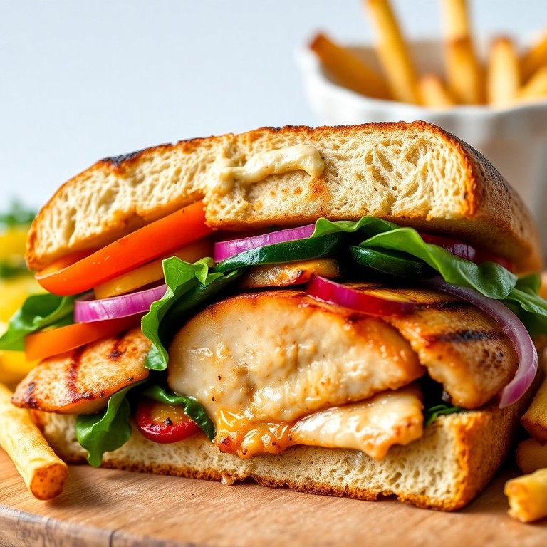 Sándwich de Pollo a la Parrilla con Verduras Asadas