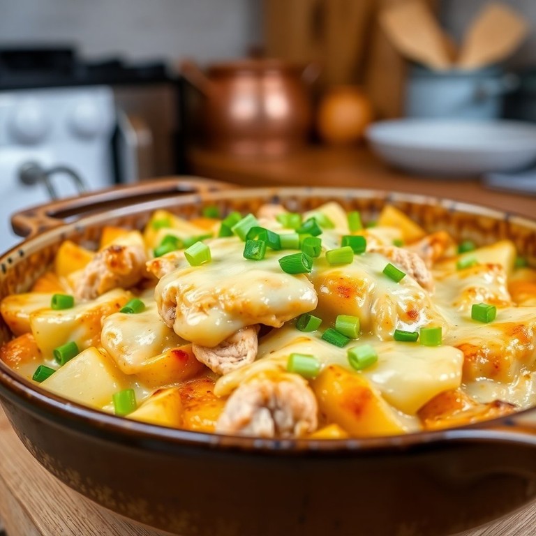 Cazuela de Pollo y Queso con Papas