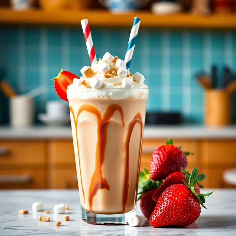 Coffee Strawberry S'mores Shake