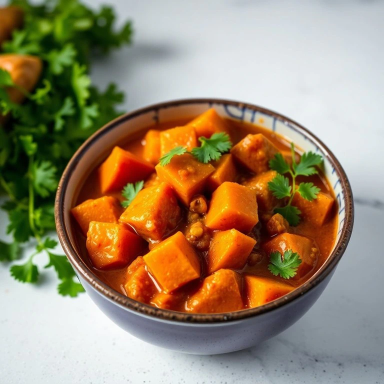 Ragoût de Patates Douces et Céleri au Curry Sans Lait de Coco