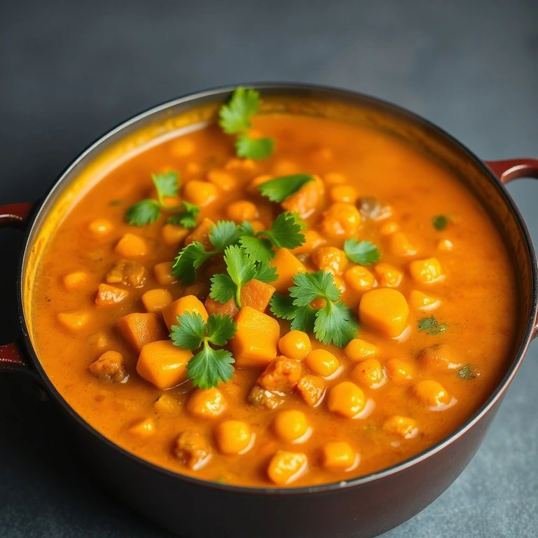 Ragoût de Patates Douces, Céleri et Pois Chiches au Curry Sans Lait de Coco