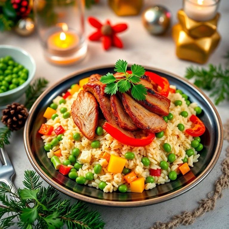 Kerst Nasi Goreng met Geroosterde Kalkoen
