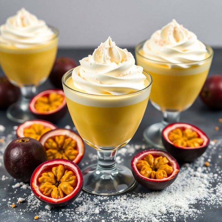 Mousse de Maracujá com Chantilly e Crocante de Leite em Pó