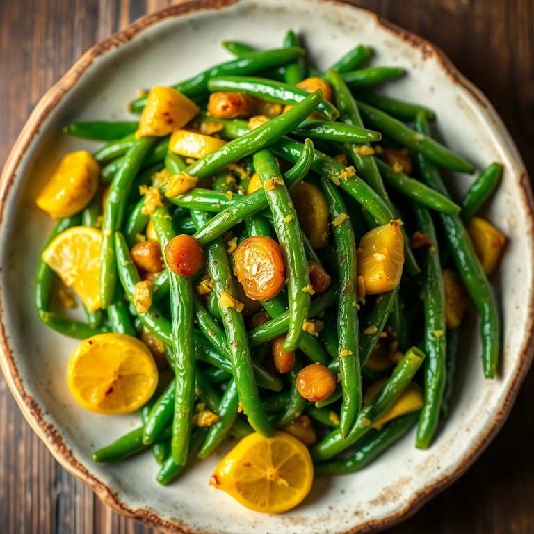Haricots Verts au Citron Confit et Ail Rôti
