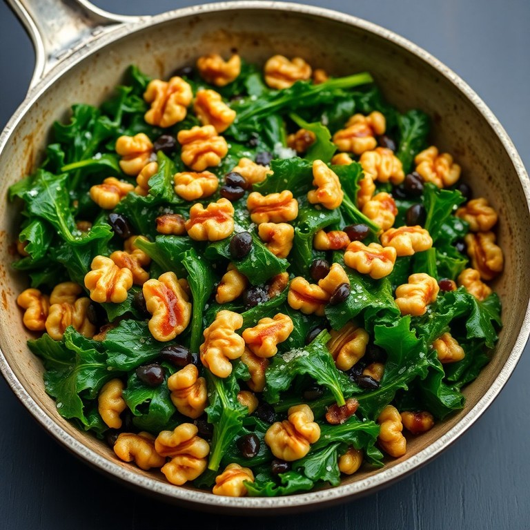 Chou Kale Sauté aux Noix et Ail