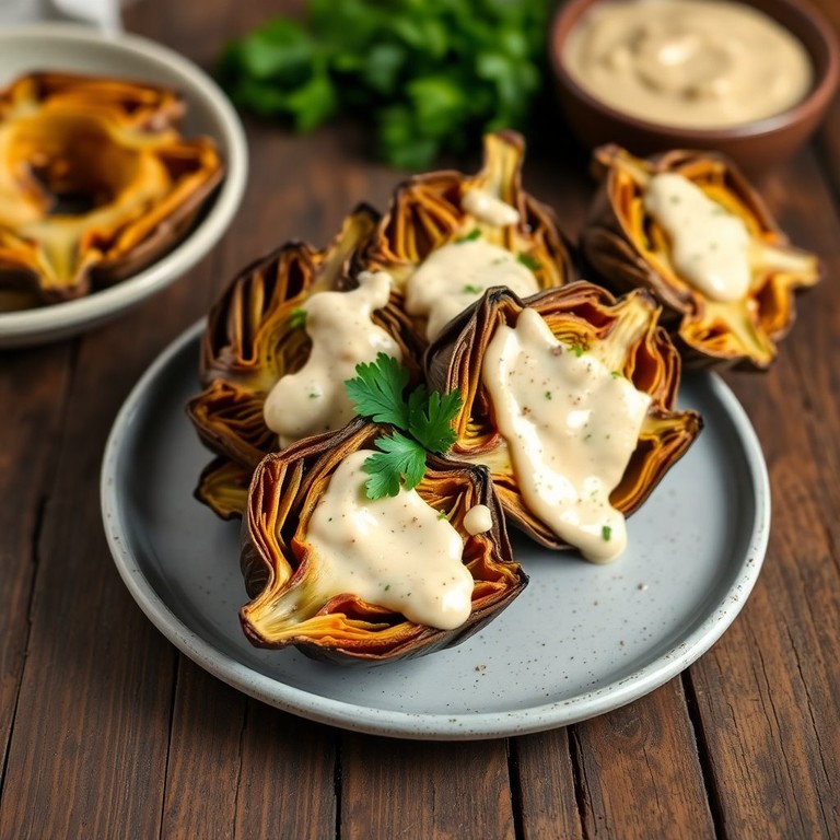 Cœurs d'artichauts rôtis au tahini