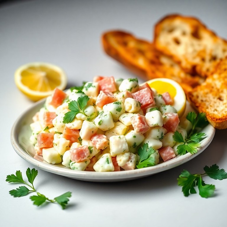 Ensalada Fresca de Huevo y Cilantro con Jamón