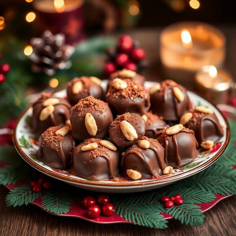 Pastillas de Navidad de Chocolate y Frutos Secos