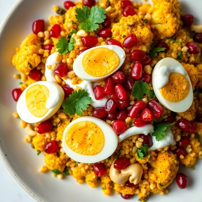 Choux-fleur rôti au curry et quinoa