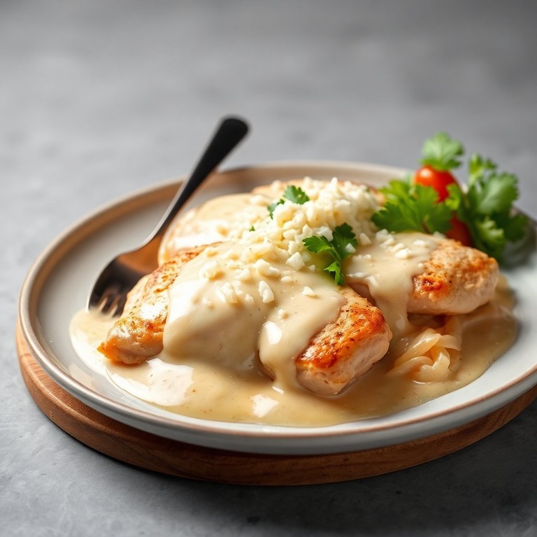 Frango ao Molho Branco com Queijo Gratinado