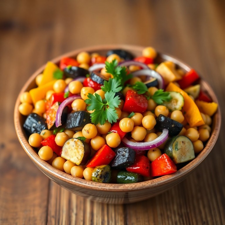 Ensalada de Garbanzos y Verduras Asadas