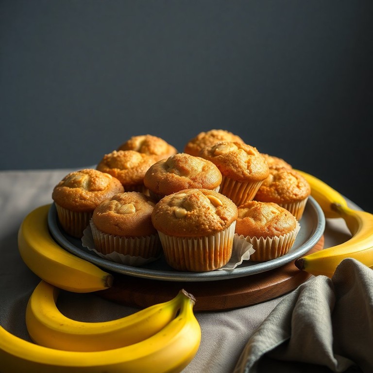 Muffins Integrais de Banana e Aveia