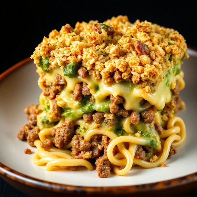 Pesto Beef Noodle Bake