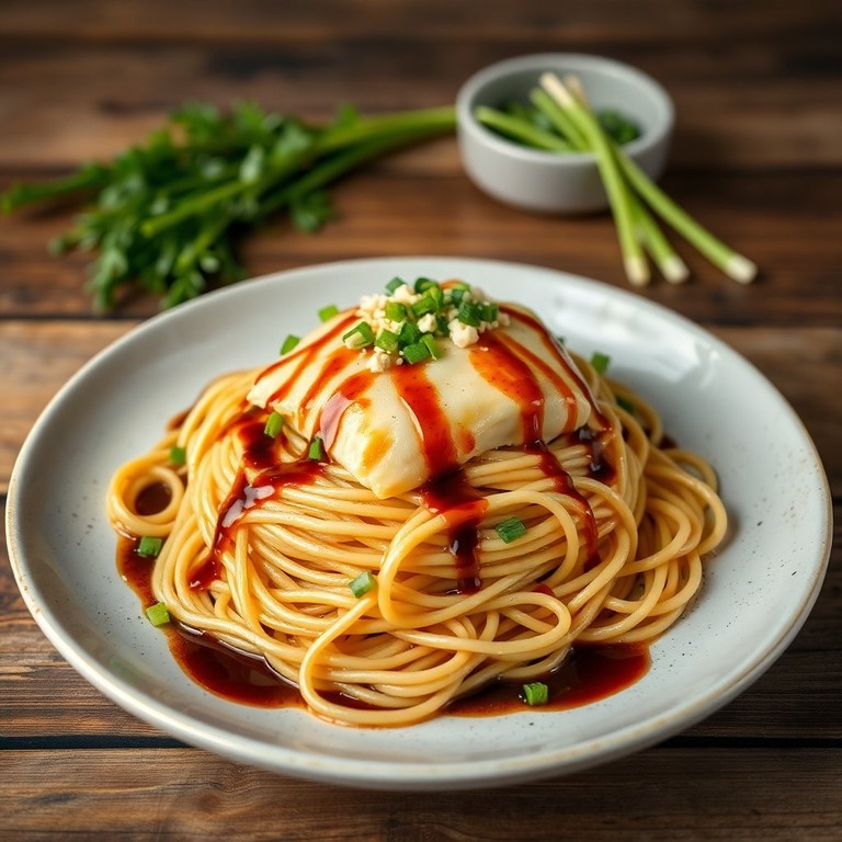 Pâtes à la sauce soja et Bourata