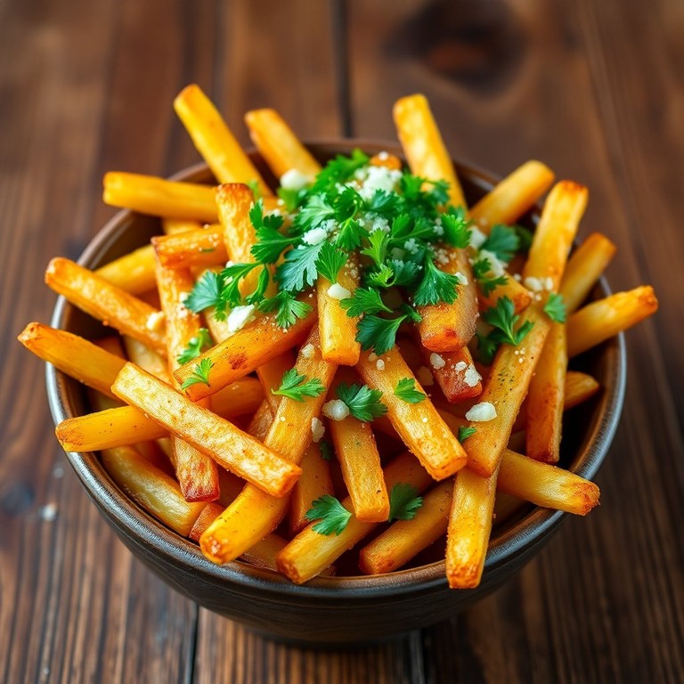 Papas Fritas Crocantes con Ajo y Perejil