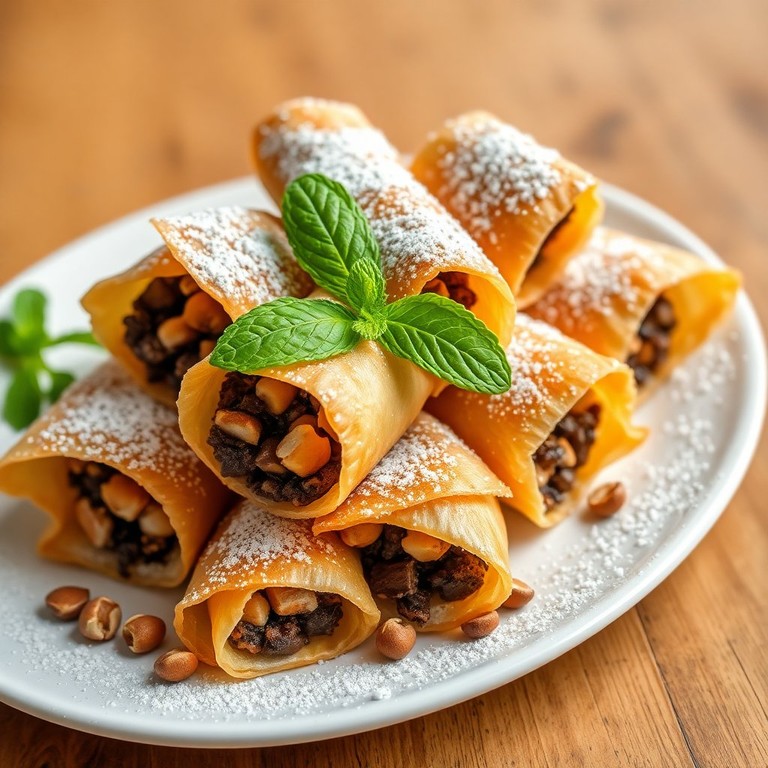 Roulés de Filo aux Noisettes et Chocolat