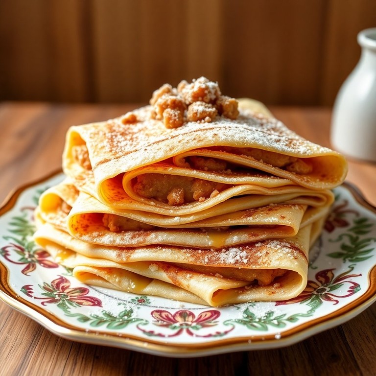 Crepe Doce com Recheio de Açúcar e Canela