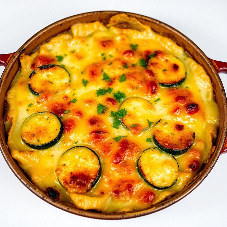 Gratinado de Abobrinha e Queijo com Toque de Leite