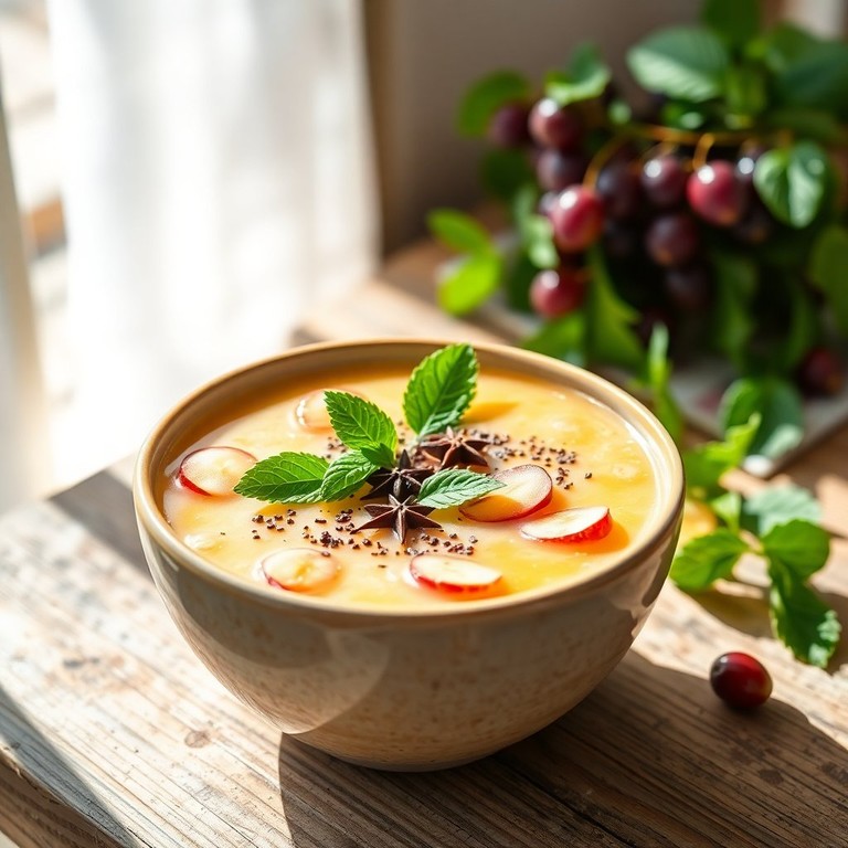 Chilled Spanish Almond Soup with Chocolate and Anise