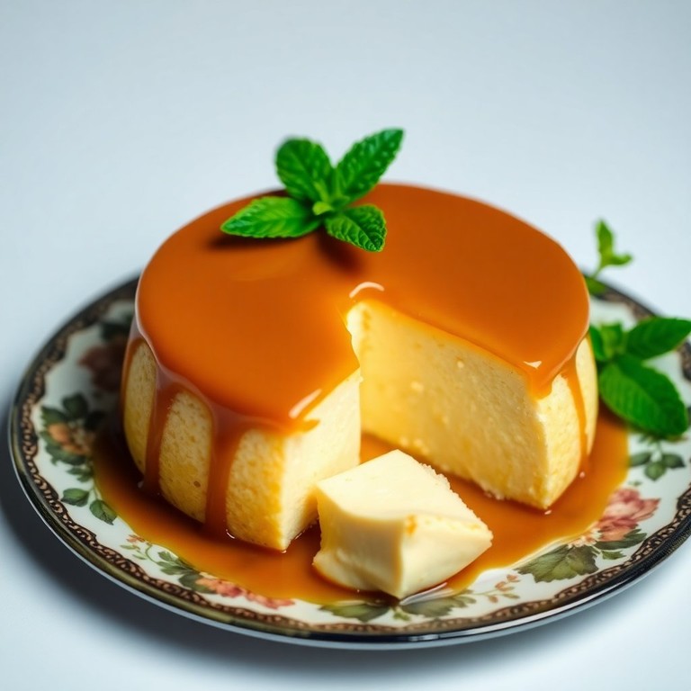 Pudim de Leite e Ovos com Caramelo Dourado